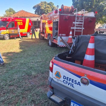 Ocorrência de incêndio em residência mobiliza equipes da Defesa Civil e Corpo de Bombeiros em Caiabu